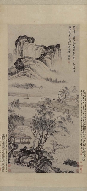 張靈（活躍於1470～1510）〈看耕圖〉，水墨紙本立軸，145.7×70.4公分，預估價16萬～22萬美元。圖︱蘇富比