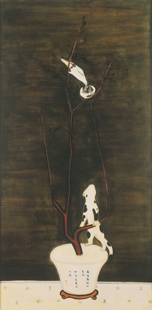常玉 貓與雀 油彩纖維板 154x77cm(耿畫廊提供)