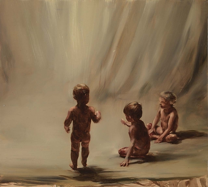 博伊曼斯(Michaël Borremans)2017年的作品《太陽的火焰》。(卓納畫廊提供)