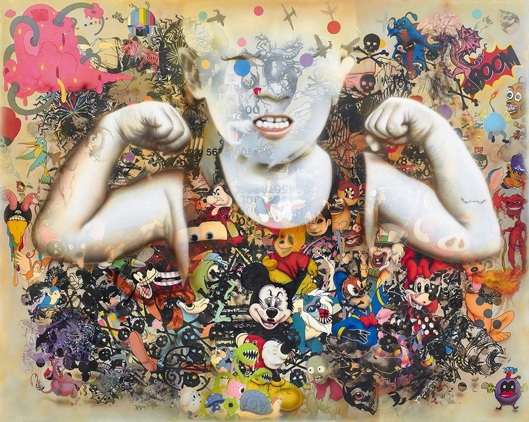 羅納德.溫杜拿(Ronald Ventura),《小怪獸》,油彩紙本,119×152 cm,2011,估價:HKD 650,000-850,000(中國嘉德(香港)提供)