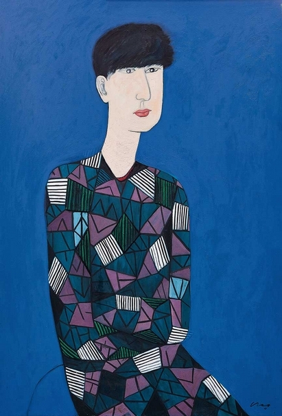 邱亞才,《少男》,油彩、畫布,192×130 cm,估價:HKD 900,000-1,500,000(中國嘉德(香港)提供)