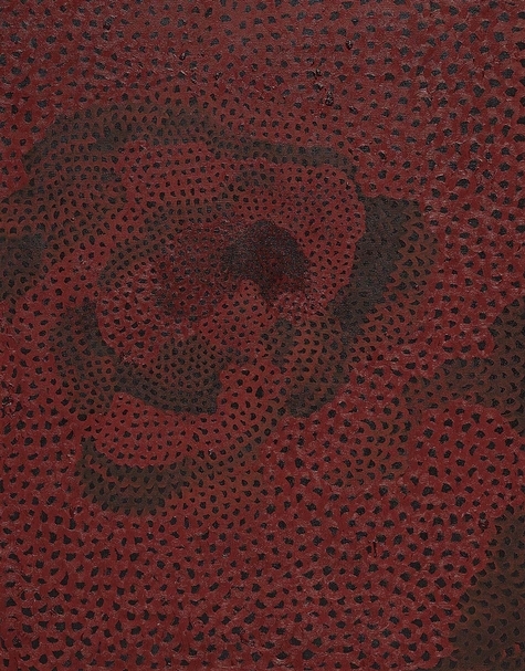 草間彌生《紅色無限網 No. 2.A.3》.油畫畫布.71.1×55.9 cm.1960。預估價:2400萬至3200萬港元。(香港蘇富比提供)