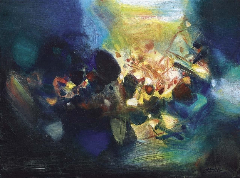 朱德群《未探之途》．油彩、畫布．97×130 cm．2007。圖｜保利香港