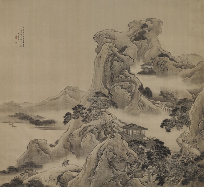 清袁耀《王無功〈野望〉詩意圖》