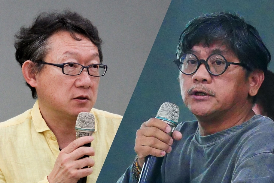 「社會參與藝術與記憶工程學」與談人港千尋（Chihiro Minato）（左）、撒古流．巴瓦瓦隆（右）。（空總文化實驗室提供）