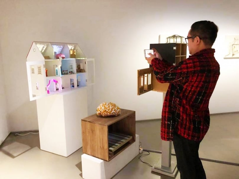 阿拉里奧畫廊（Arario Gallery）新空間首展「記得，或遺忘」（Remembering, or Forgetting）現場。（簡秀枝提供）