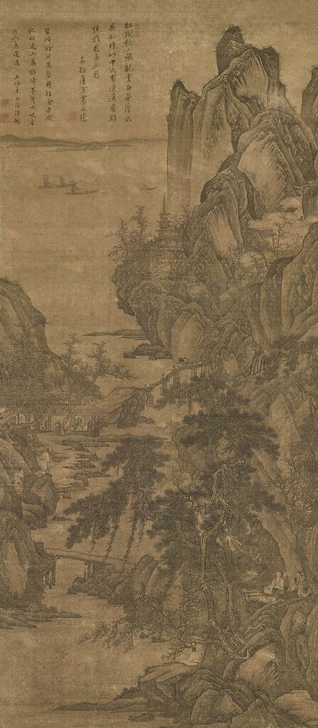 （傳）明唐寅作品〈紅樹秋山〉，以2980萬港元成交。佳士得香港2015年秋拍。