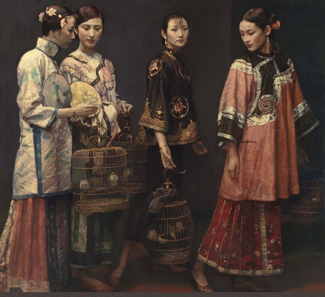 陳逸飛｜麗人行 油彩、畫布 198×198cm 1988 估價待詢 佳士得香港提供