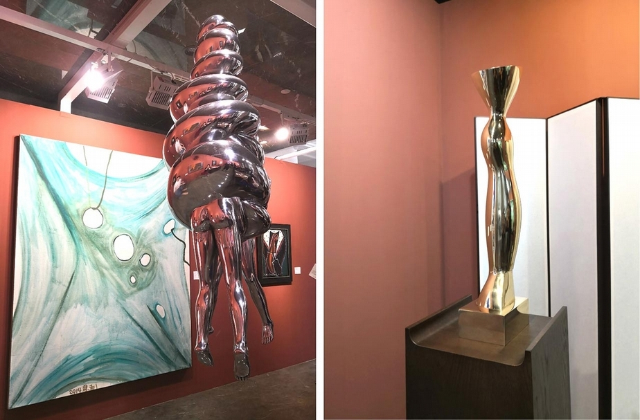 豪瑟沃斯畫廊（Hauser & Wirth）帶來張恩利、路易斯．布爾喬亞（Louise Bourgeois）、漢斯．阿爾普（Jean Arp）等巨匠的作品引人注目。（劉靜提供）