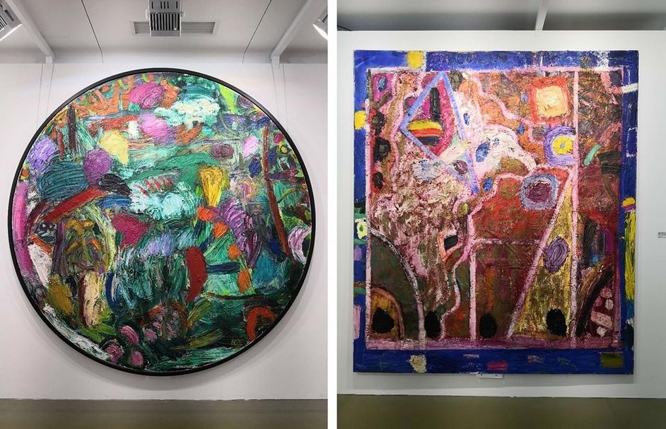 偏鋒新藝術空間：吉蓮．埃爾斯（Gillian Ayres）兩件大作，這位英國藝術家剛於今年離世。（劉靜提供）