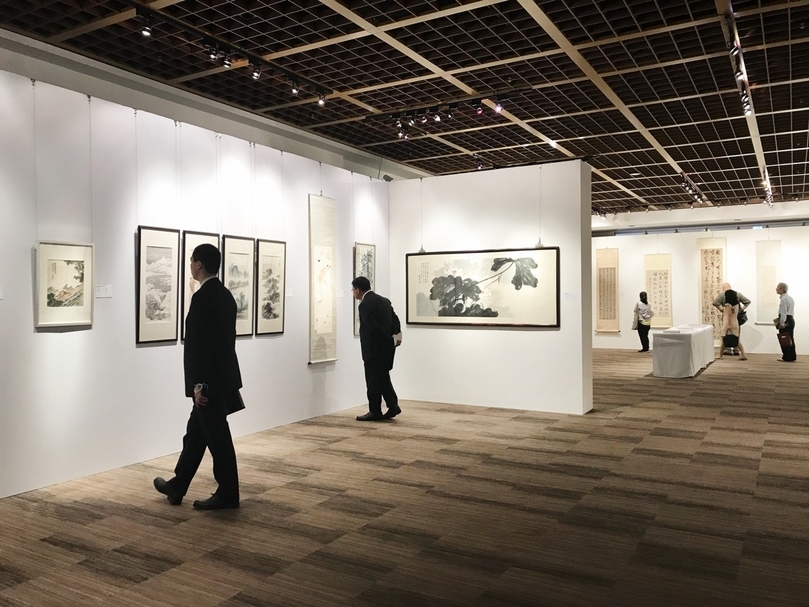 中國書畫預展現場一景。（攝影／楊椀茹）