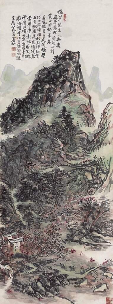 中國嘉德（香港）：民國黃賓虹〈挹翠閣落成誌慶圖〉，成交價4136萬港元。