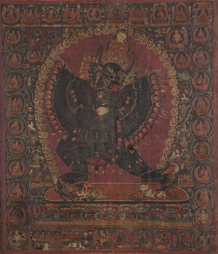 15世紀西藏中南部〈大威德金剛〉，89.5×75.7公分，MU-CIV/MAO‘Giuseppe Tucci’，inv. 941/774，Courtesy of the Museum of Civilisation-Museum of Oriental Art‘Giuseppe Tucci’，Rome。