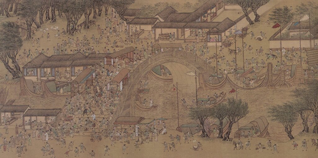 傳明仇英〈清明上河圖〉，30.5×987公分，遼寧省博物館藏。圖為局部。圖╱本刊資料室。