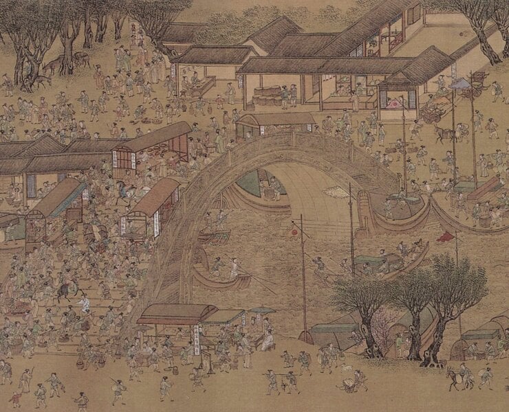 傳明仇英〈清明上河圖〉，30.5×987公分，遼寧省博物館藏。圖為局部。圖╱本刊資料室。