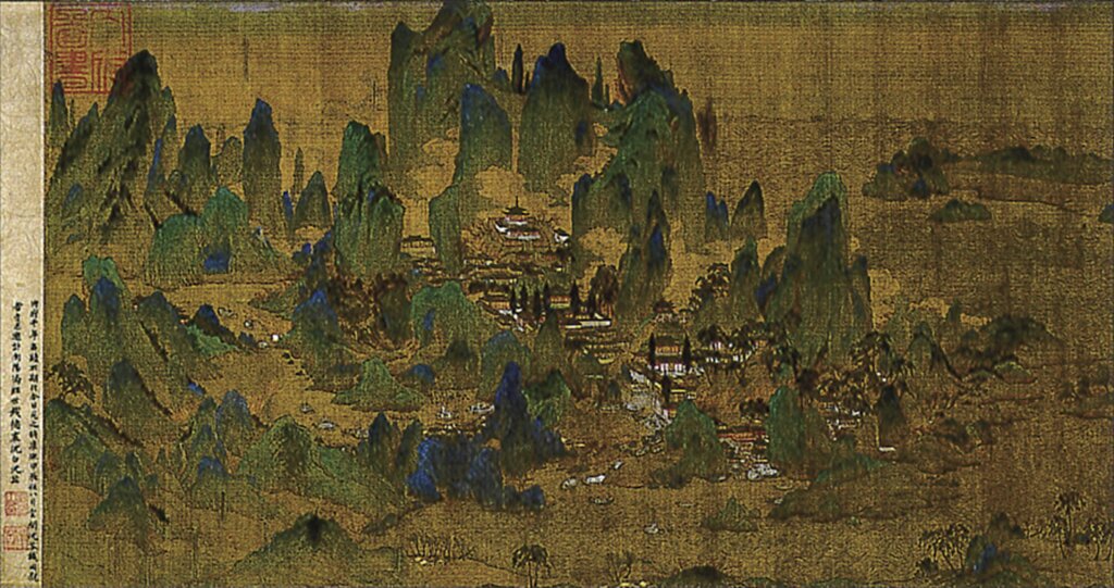傳唐李思訓〈海天落照圖〉卷，46.7×244.9公分，遼寧省博物館藏。圖為局部。圖╱本刊資料室。