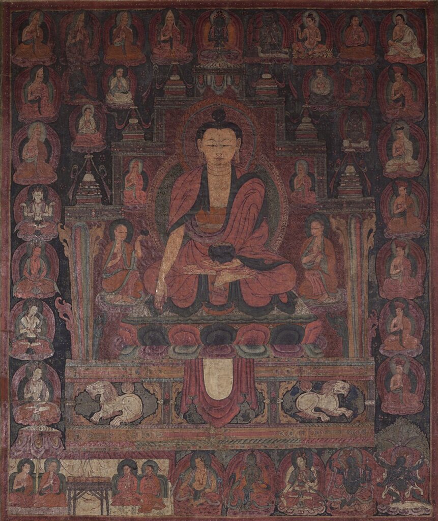 15世紀西藏西部〈釋迦牟尼佛〉，65.8×55公分，MU-CIV/MAO‘Giuseppe Tucci’，inv. 963/796，Courtesy of the Museum of Civilisation-Museum of Oriental Art‘Giuseppe Tucci’，Rome。