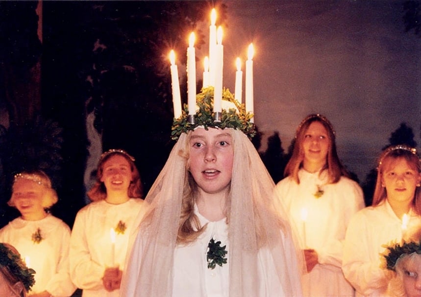 斯堪森博物館(Skansen)每年12月舉辦的聖露西亞節(Saint Lucia’s Day)。(攝影/Marie Andersson)
