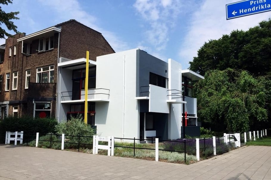 里特費爾德之施洛德住宅（Rietveld Schröeder House）外觀。（簡秀枝提供）