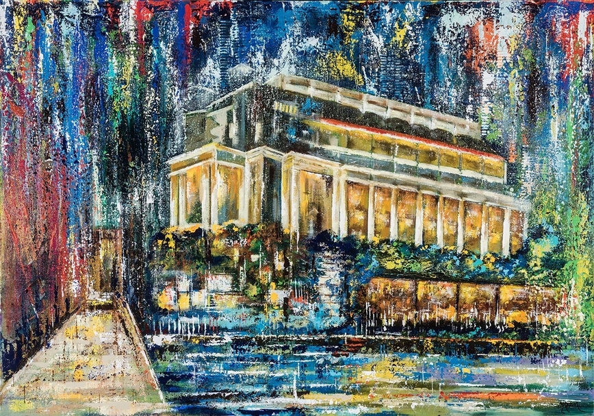 彭雄渾，《Singapore 2018 Series – Fullerton: Gala》，壓克力顏料、畫布，140×200cm，2018。（Stephen Peng Studio提供）