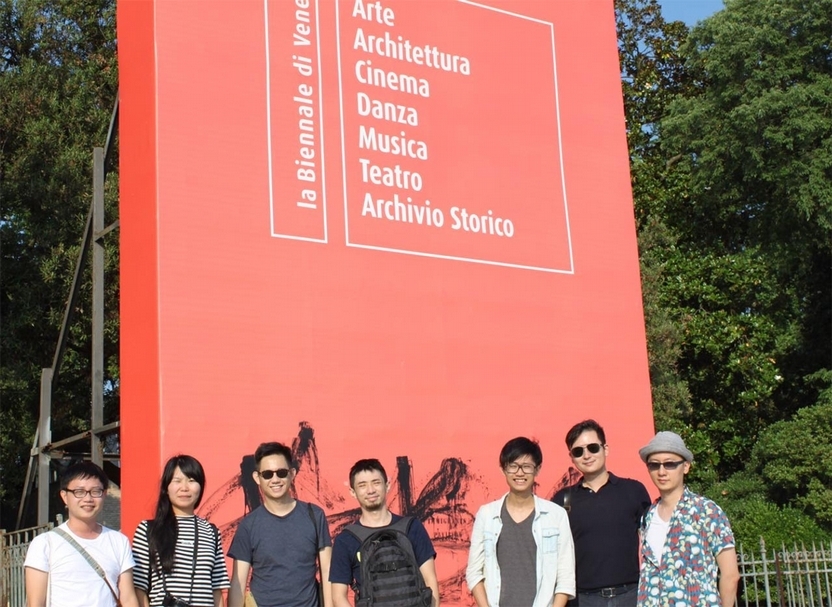 2015年天美藝術基金會參訪第56屆威尼斯雙年展（56th Venice Biennale）。（天美藝術基金會提供）