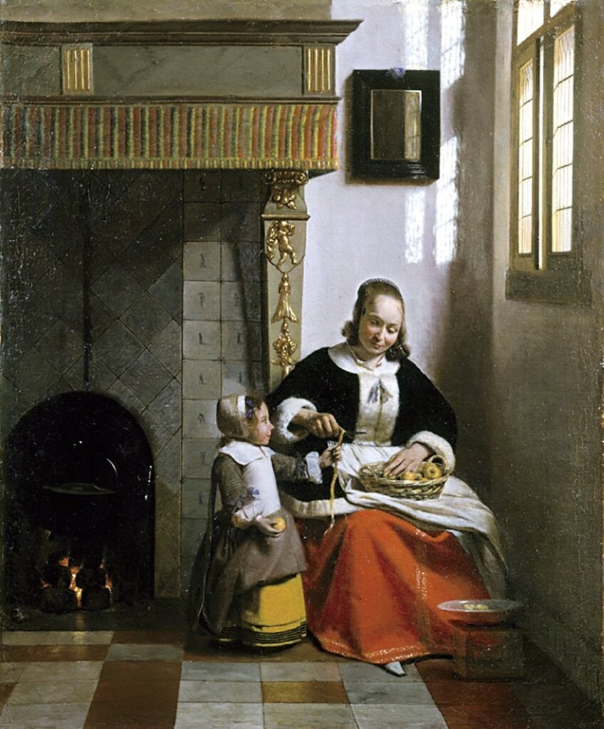 Pieter de Hooch〈Woman Peeling Apples〉,around 1663,The Wallace Collection, London。(圖版來源:The Wallace Collection)。