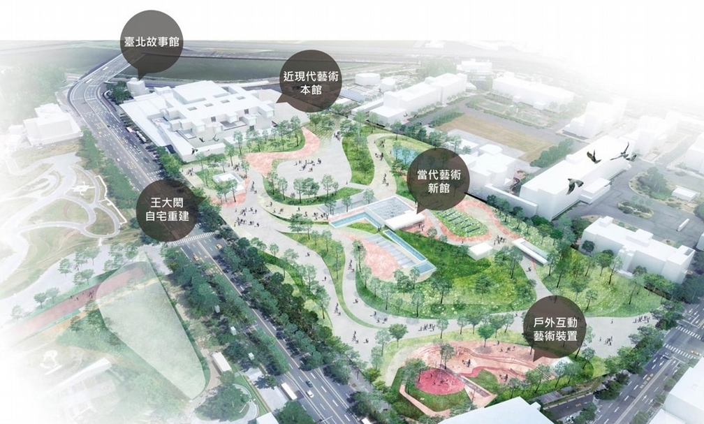 台北當代藝術園區鳥瞰示意圖。（台北市立美術館提供）