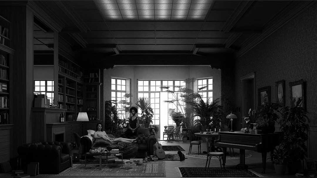 漢斯．歐普．德·貝克（Hans Op De Beeck）2017年的作品《Room (9)》。（© 常青畫廊，上海影像藝博會提供）
