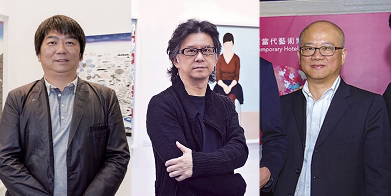 左起:德鴻畫廊陳世彬、也趣藝廊王瑞棋、朝代畫廊劉忠河。(本刊資料室)