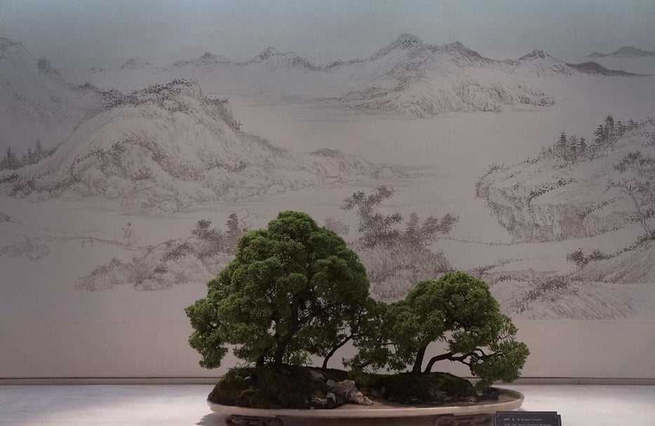 園林經濟促進清代揚州書畫的興盛。圖為揚州盆景博物館展品。(胡懿勳提供)