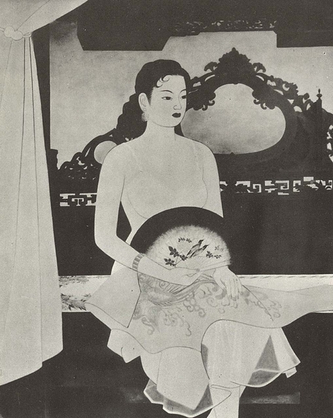 《陳進畫譜》中的《洞房》，描繪女性初步入婚姻時的面貌，創作年代約為1955年。（尊彩藝術中心提供）