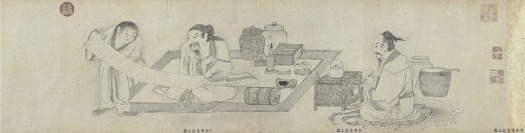 圖2 王問〈煮茶圖〉，國立故宮博物院藏。圖為局部。（國立故宮博物院Open data平台提供）