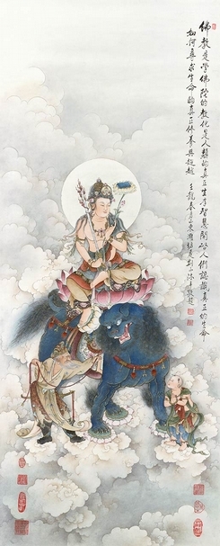 夏荊山《文殊菩薩》。（財團法人夏荊山文化藝術基金會提供）