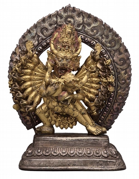 圖13 約18世紀西藏〈大威德金剛雙身像〉，館藏編號B60B139。©Asian Art Museum。
