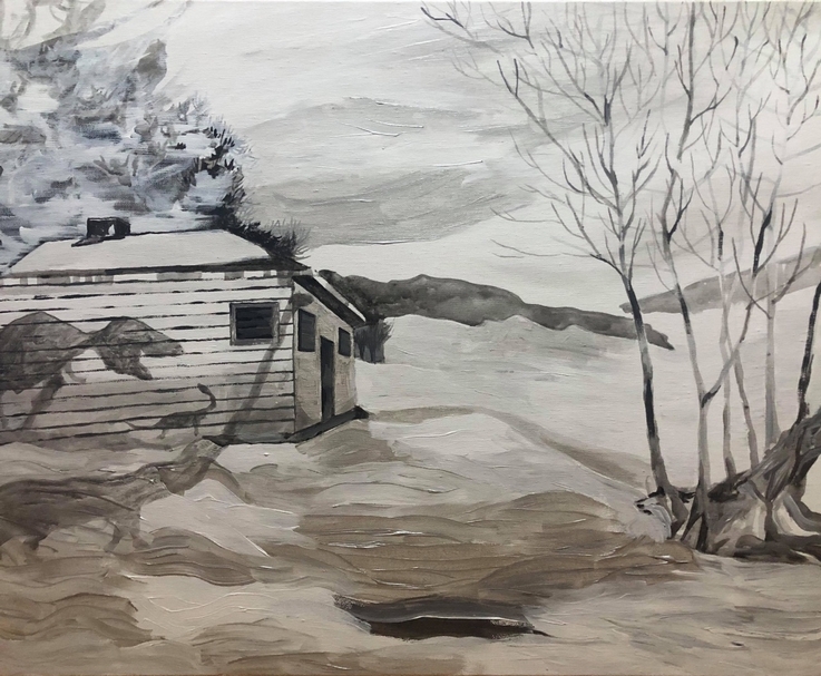 05 陳依純《孤獨的森林》，壓克力顏料、畫布，65×80cm，2018。（尊彩藝術中心提供）