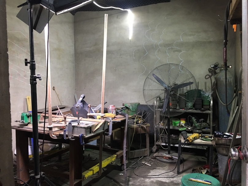 年輕藝術家張淼的工作室一景。(張淼提供)