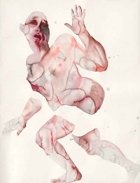 吳逸寒，《尤莉狄斯》，水彩、墨水、紙，144×110cm，2018。（也趣畫廊提供）