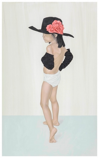 吳逸寒，《小大人15》，油彩、畫布，105×65cm，2016。（也趣畫廊提供）
