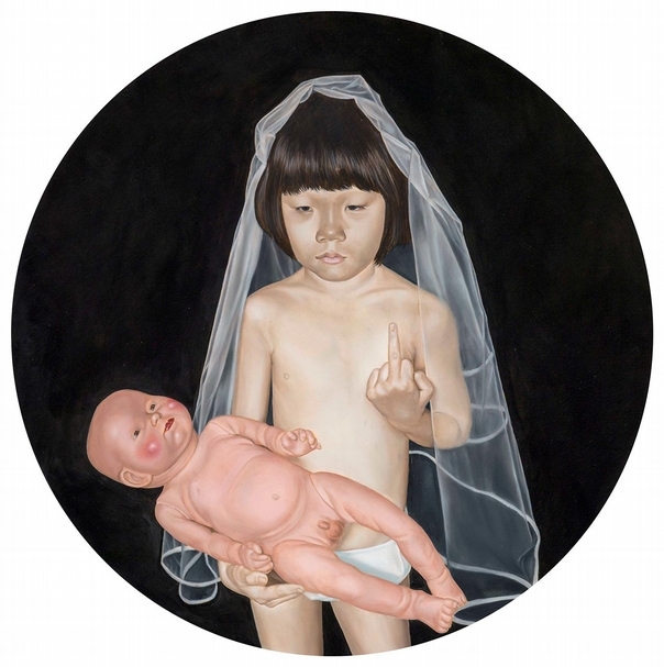 吳逸寒，《無題》，油彩、畫布，30×30cm，2016。（也趣畫廊提供）