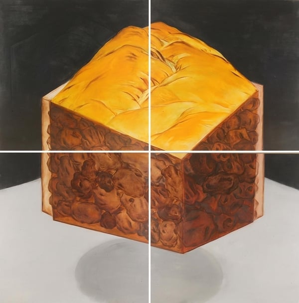 林銓居《穀倉》，油彩、畫布，300x300cm，2007。（藝術家提供）
