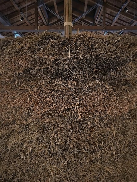 林銓居《父親》作品局部，竹 稻草450×Ø280cm，2018。（攝影／劉星佑）