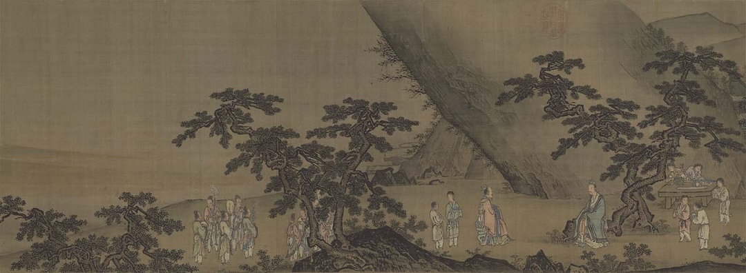 明石芮〈軒轅問道圖〉,本幅32×152公分。圖為局部。圖│國立故宮博物院