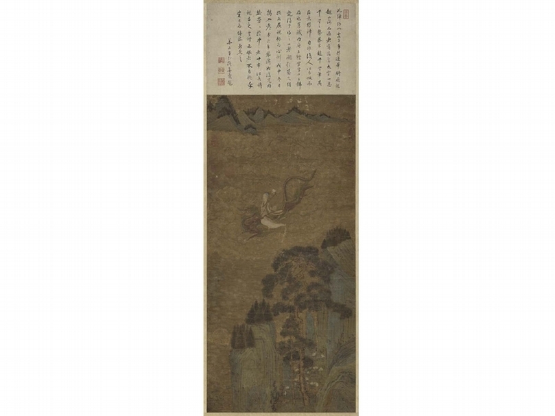 圖3 (傳)宋趙伯駒〈飛仙圖〉,110.1×51.8公分。圖│國立故宮博物院