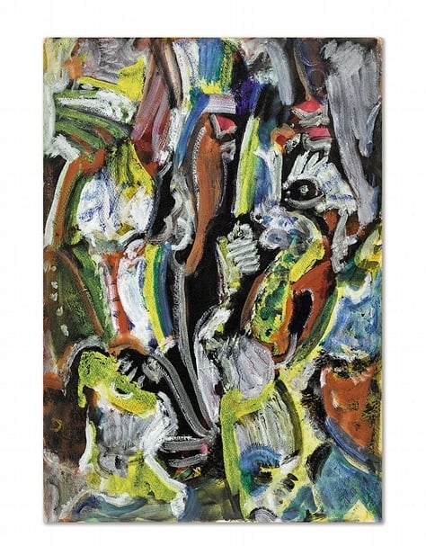 吳大羽《無題》，綜合媒材於紙本裱於木板，64x45cm。（香港蘇富比提供）