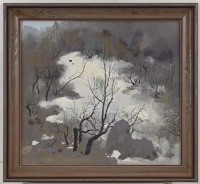 吳冠中｜遺忘的雪 油彩畫布 91×100cm 1996 預估價：1200萬至1800萬港元 圖｜中國嘉德香港