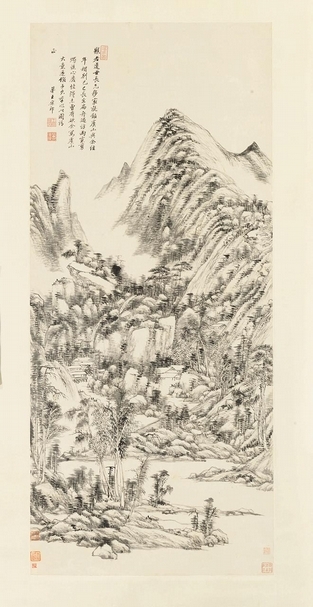 蘇富比：「中國古代書畫」編號681王原祁〈虞山勝景〉，成交價121萬5,000美元。（蘇富比提供）