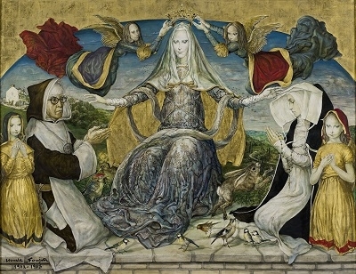 藤田嗣治（Léonard Tsuguharu Foujita），《祈禱》（Adoration），114×143cm，1962-63，巴黎現代藝術博物館。（© Musée d' Art Moderne / Roger-Viollet，© Fondation Foujita / ADAGP, Paris & JASPAR, Tokyo, 2017 E2833）