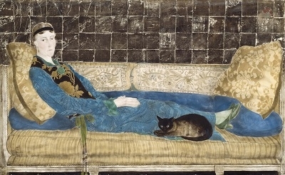 藤田嗣治（Léonard Tsuguharu Foujita），《艾蜜莉．克萊茵－夏多邦肖像》（Portrait of Emily Crane Chadbourne），89.5×146.1cm，1922，芝加哥美術館。（ © The Art Institute of Chicago / Art Resource, NY，© Fondation Foujita / ADAGP, Paris & JASPAR, Tokyo, 2017 E2833）