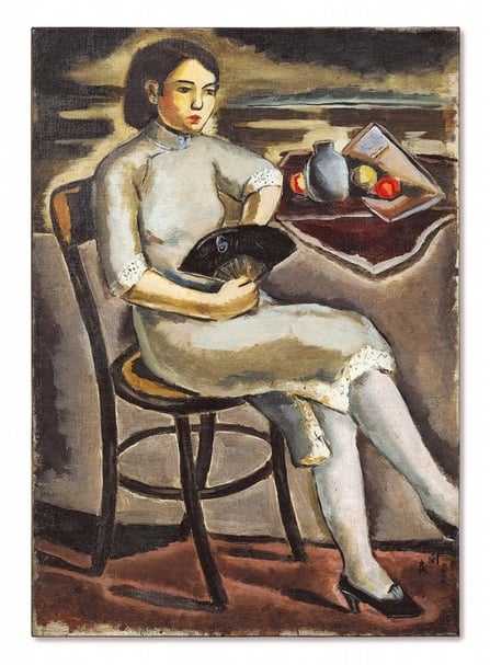 關良《紈扇仕女》,油彩、畫布,102x71.5cm,1929。(香港蘇富比提供)