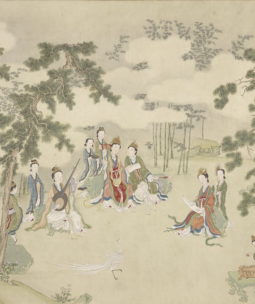 清顧銓〈摹阮郜女仙圖〉，46.1×186.1公分。圖為局部。